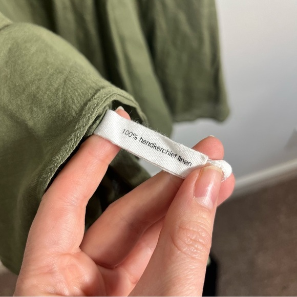 Loup Charmant Kitta Mini Dress Olive Green Linen Small - Picture 8 of 8